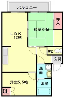 福岡県直方市大字上頓野【アパート】の間取り