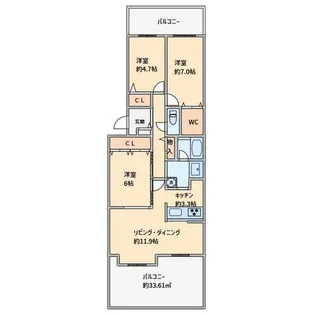 奈良県奈良市中登美ヶ丘4丁目【マンション】の間取り