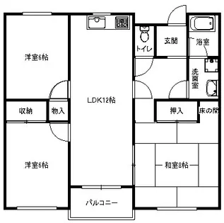 大阪府箕面市瀬川1丁目【マンション】の間取り
