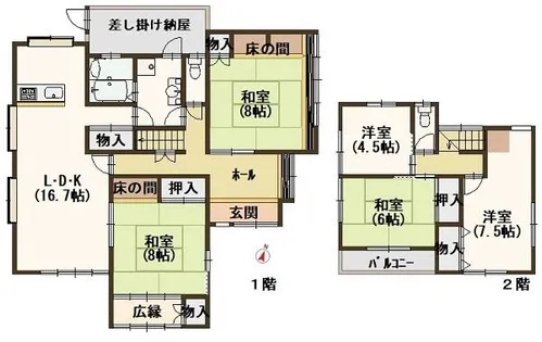 兵庫県南あわじ市潮美台1丁目【一戸建】の間取り