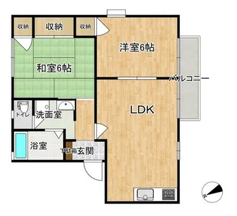 アビタシオン海浜【A201号室】の間取り