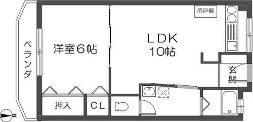 丸永マンション【205号室】の間取り