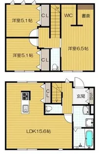 大阪府箕面市坊島1丁目【テラスハウス】の間取り
