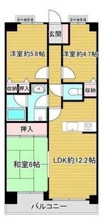 京都府京都市西京区大枝沓掛町【マンション】の間取り