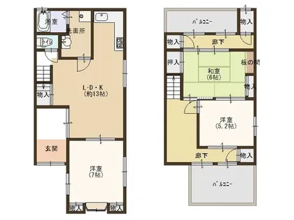 兵庫県神戸市長田区東丸山町【一戸建】の間取り