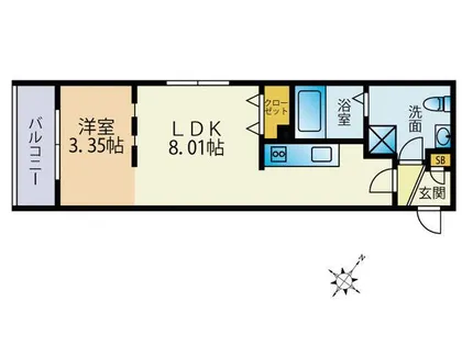 福岡県福岡市中央区唐人町3丁目【マンション】の間取り