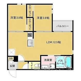 福岡県福岡市東区若宮5丁目【アパート】の間取り
