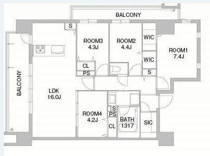照葉クロススタイルWEST棟【9階】の間取り