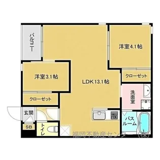 福岡県福岡市東区若宮5丁目【アパート】の間取り