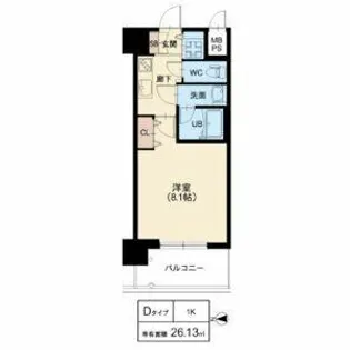 グランカーサ高井田【1205号室】の間取り
