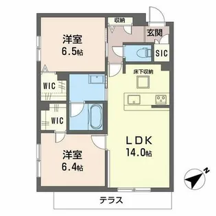 シャーメゾン往還Ⅱ【103号室】の間取り