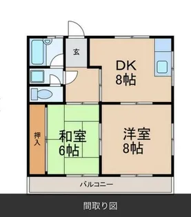 ドゥエル大谷【201号室】の間取り