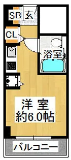 学園西カレッジハイツ【4階】の間取り