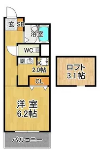 学園カレッジハイツ【6階】の間取り