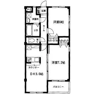 エルマーノ東小浜【103号室】の間取り