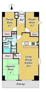 戴慶カーサグラシア【4階】の間取り