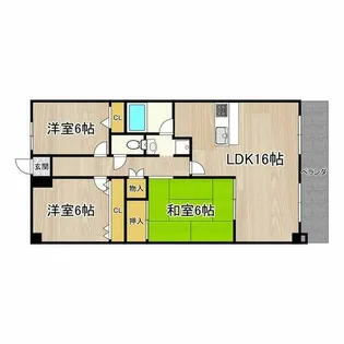大阪府東大阪市東鴻池町4丁目【マンション】の間取り