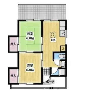 大阪府豊中市庄内西町5丁目【テラスハウス】の間取り