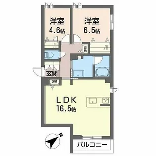 シャーメゾン往還Ⅱ【201号室】の間取り