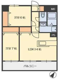 プラージュ花みずき【208号室】の間取り