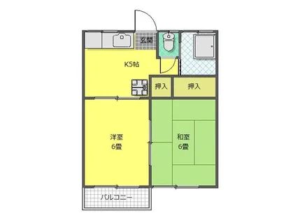 福岡県北九州市八幡西区春日台2丁目【アパート】の間取り