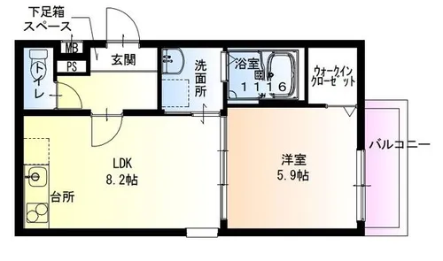 フジパレス稲田本町【1階】の間取り