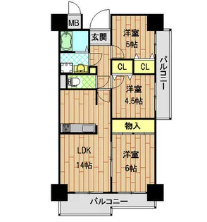 兵庫県神戸市中央区生田町1丁目【マンション】の間取り