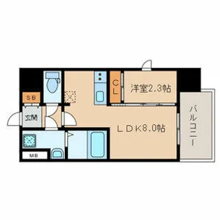 1LDKの間取り画像