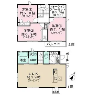 福岡県福岡市南区和田3丁目【一戸建】の間取り