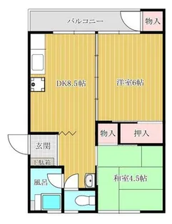 下到津マンション【304号室】の間取り