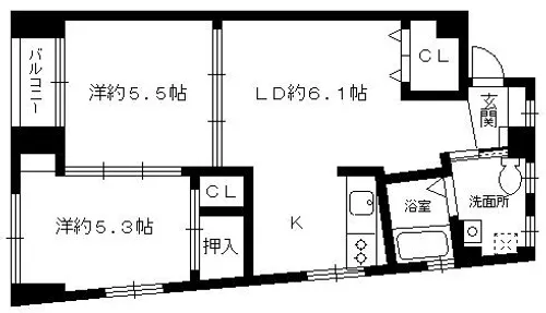 昌栄マンション【3階】の間取り