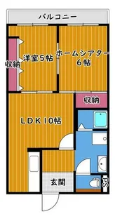 コーポノーブル【6階】の間取り
