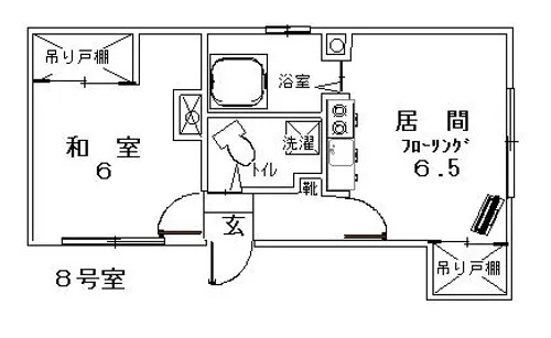 宮の森小川ハイツ【8号室】の間取り
