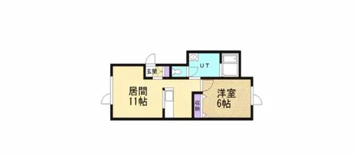 1DKの間取り画像
