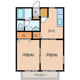 クレール【102号室】の間取り
