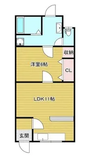 大阪府富田林市喜志新家町1丁目【テラスハウス】の間取り