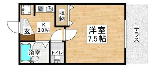 ジュネス・フォーション【1階】の間取り