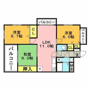 マリンフォレストⅡ【0401号室】の間取り