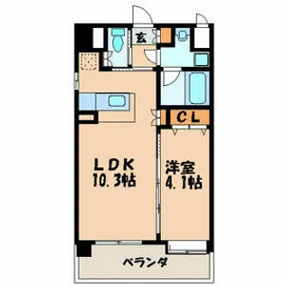 クリムゾン博多Ⅱ【0301号室】の間取り