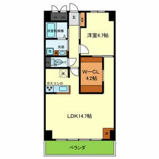 大阪府東大阪市若草町【マンション】の間取り