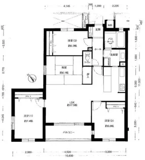兵庫県芦屋市東山町【マンション】の間取り