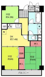 大阪府高石市羽衣1丁目【マンション】の間取り