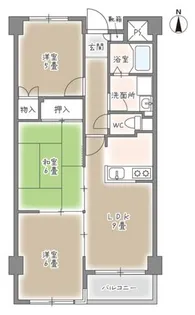 アデューウエダマンション-305号室【305号室】の間取り