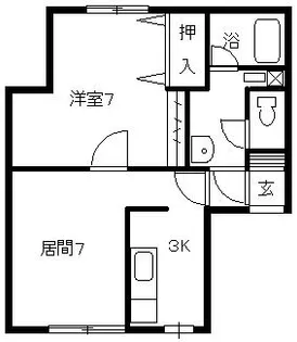 北海道札幌市西区発寒五条2丁目【アパート】の間取り