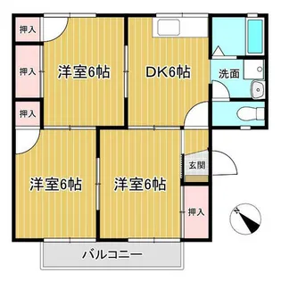 セジュール岩屋【202号室】の間取り