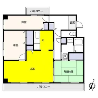 ラヴィーヌ芦屋【2階】の間取り