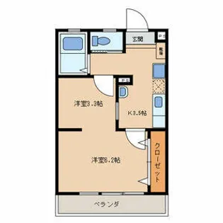 ハーモニーKハウスサンワ前原【4階】の間取り