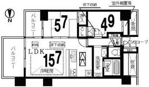 ルネスピース大津におの浜【8階】の間取り