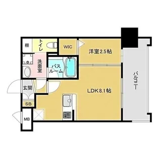 福岡県福岡市中央区長浜2丁目【マンション】の間取り