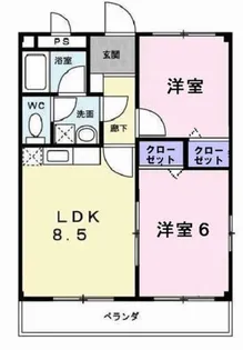 2LDKの間取り画像